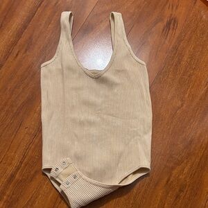 Aura Cream Ribbed Bodysuit